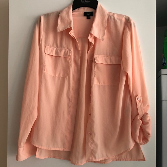 Peach breezy button up - Picture 2 of 5